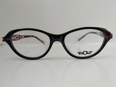 BOZ PLATINE 1325 黑色框眼镜 女猫眼平面镜