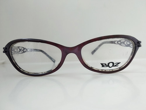 BOZ PLATINE 1319 暗紫色 女猫眼眼镜 平面镜