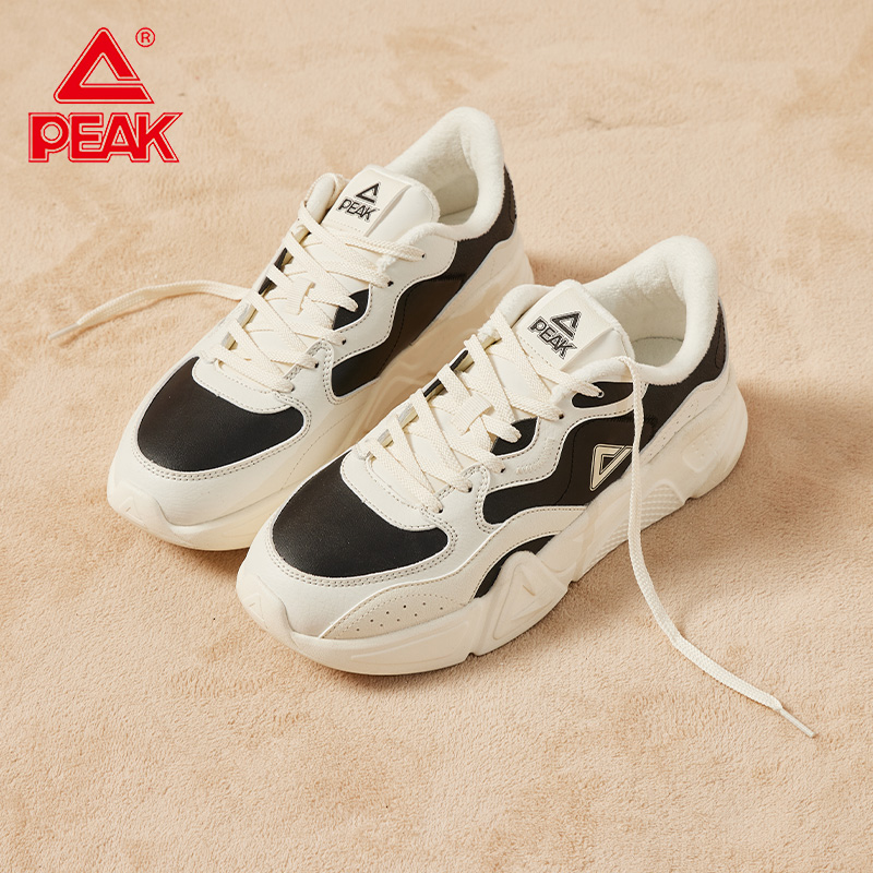 匹克男鞋加绒保暖低帮革面轻弹休闲鞋男冬季新款加厚运动休闲鞋