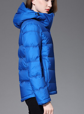 高端羽绒服女轻薄短款超轻加厚韩版修身连帽冬季90白鸭绒外套大码