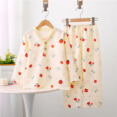 2025新款云朵棉睡衣女款夏季长袖长裤甜美可爱卡通女童家居服套装