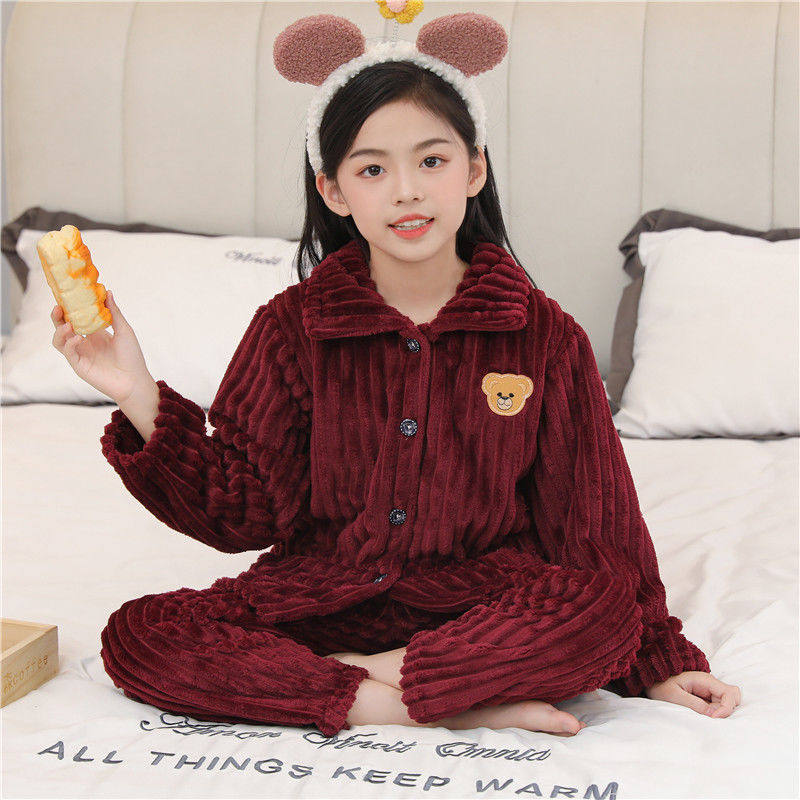 睡衣珊瑚绒家居服秋冬季