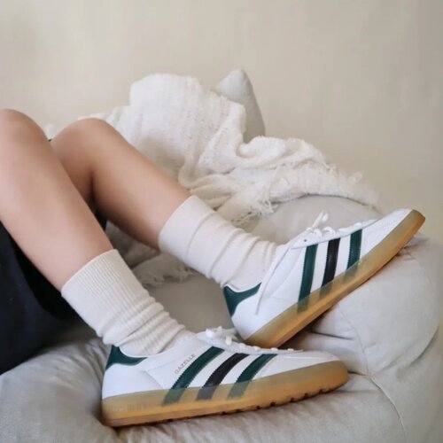 Adidas/阿迪达斯 三叶草 Gazelle 白绿黑银 低帮休闲板鞋 IE2957