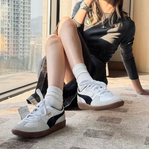 PUMA/彪马 Palermo LTH 拼接T字头德训日常休闲运动板鞋396464-01