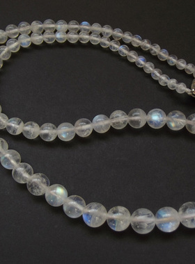 蓝光 斯里兰卡彩虹光天然冰种玻璃体月光石塔链项链 正品饰品水晶