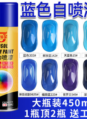 蓝色自喷漆手摇喷漆深蓝浅蓝天蓝色汽车涂鸦室内翻新金属防锈油漆