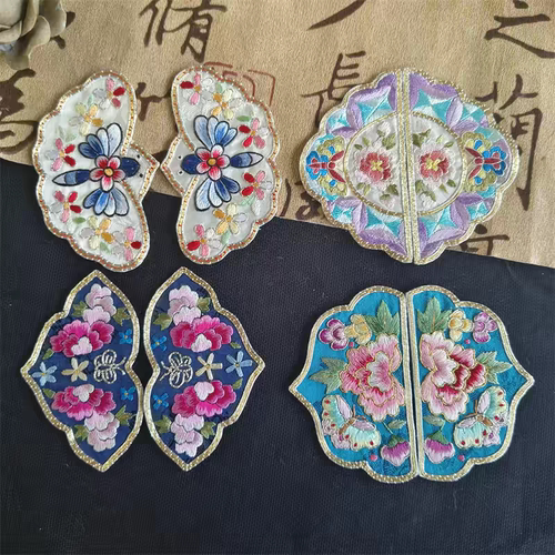 苏绣手工绣片衣服补丁香囊DIY
