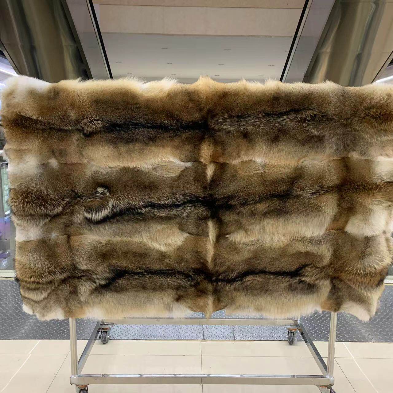 奢华真皮草毛毯整张进口郊狼皮狐狸毛水貂毛床毯地毯地垫皮毛一体