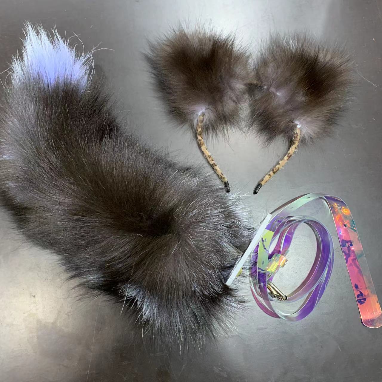 真毛狼耳发箍cos仿真立体兽耳KC可爱毛绒耳朵洗脸头箍lolita发饰