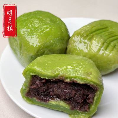苏州美食特产苏式糕点糕团明月楼松花团青团豆沙荠菜蛋黄肉松