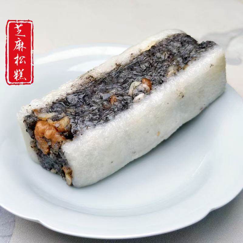 苏州美食特产苏式糕点近水楼甜咸猪油糕四色松糕芝麻核桃松糕