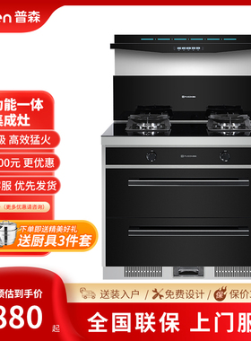 普森PUSEN X1新款蒸烤箱消毒保洁柜智能体感蒸汽自动清洗侧吸下排