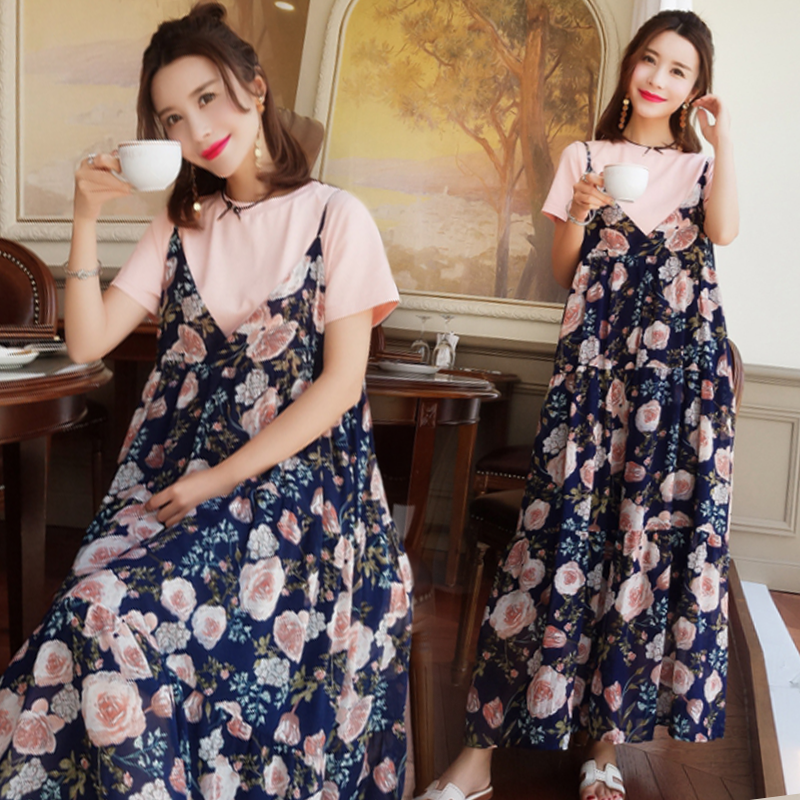 加肥加大码孕妇装连衣裙夏装2019新款长款过膝两件套连衣裙200斤|ruв категории Всё для беременных и кормящих, материнство, платье - от Buy2taobao.com для оказания профессиональной услуги покупки агента Taobao