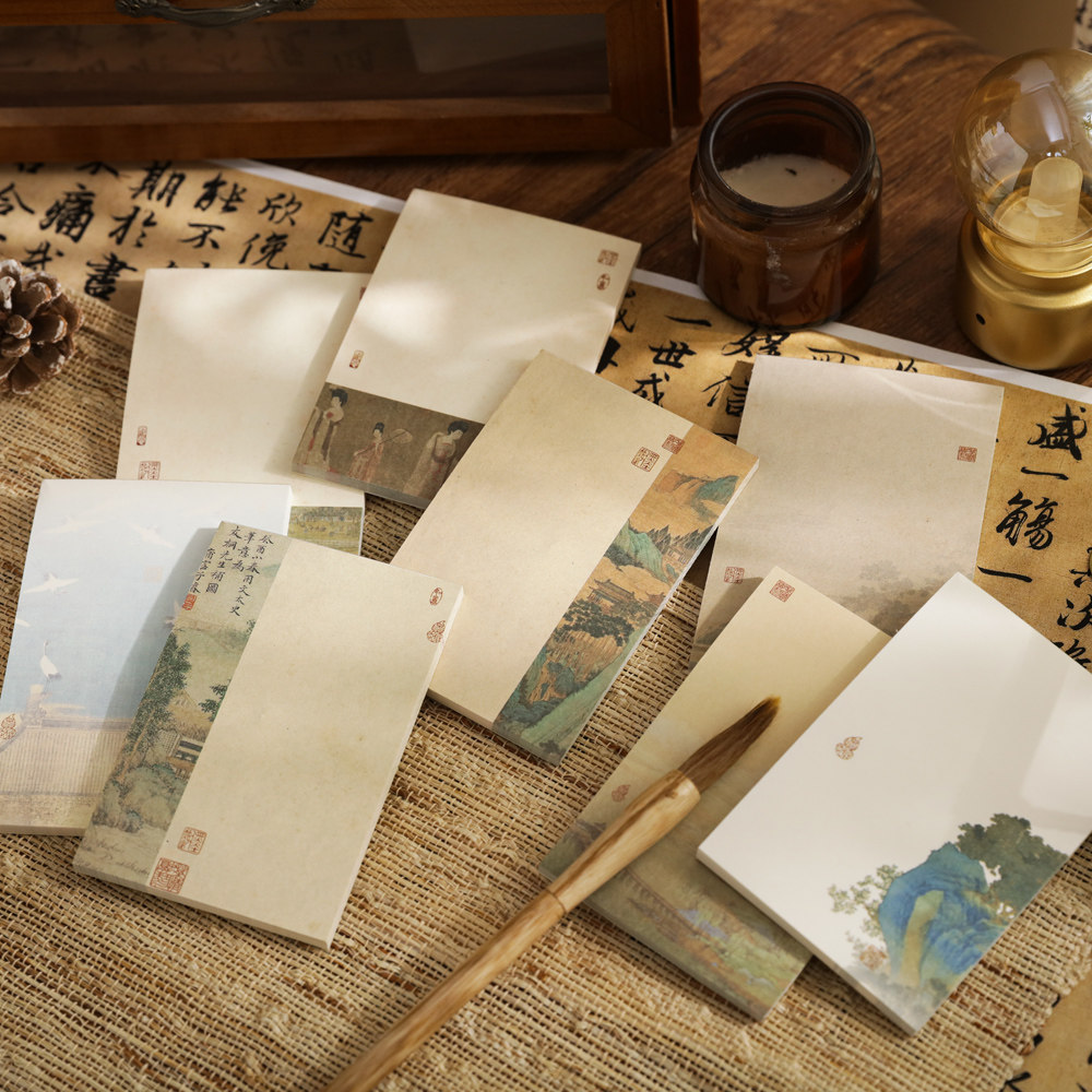 阿杂 千里江山图长形便签本国风古韵无粘性备忘录留言小记便笺,文具电教/文化用品/商务用品,便签本/便条纸/N次贴,淘宝优惠券,粉丝福利购,淘宝优惠卷