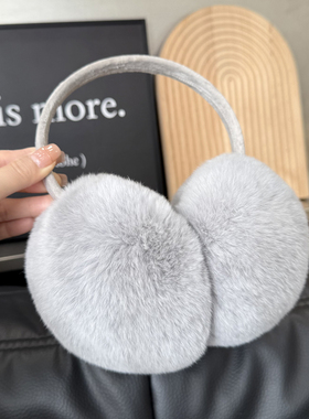 可爱真獭兔毛耳罩女冬季百搭保暖毛绒耳包骑车防风耳暖耳捂可伸缩