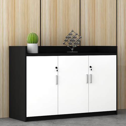 办公文件柜矮柜木质带锁资料柜储物柜地柜靠墙边柜会议室茶水柜