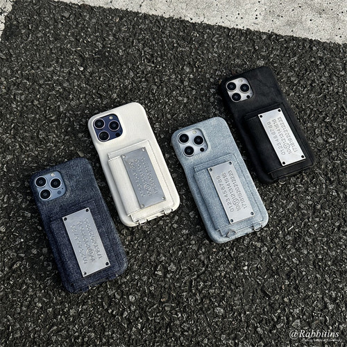 苹果iPhone斜挎牛仔卡包防摔壳