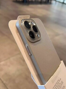 高级感水泥灰荔枝纹理适用苹果17手机壳全包镜头iphone16promax防摔15pro新款小众14女生13硬壳12日韩男air