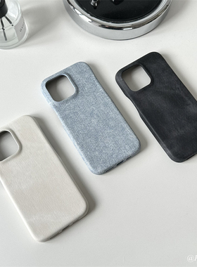 ins极简小众复古风做旧牛仔适用17苹果iphone16promax手机壳14pro新款15侣全包13防摔12保护壳