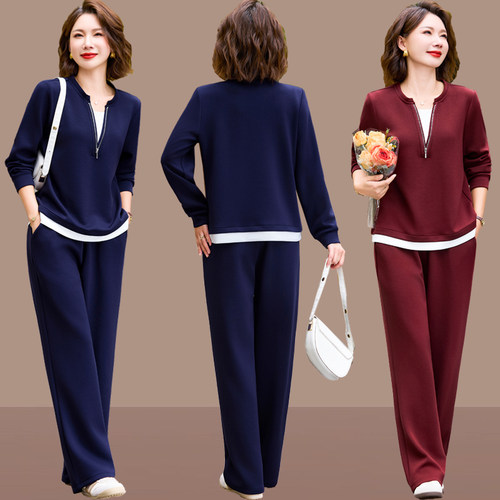 妈妈秋装运动套装时尚新款