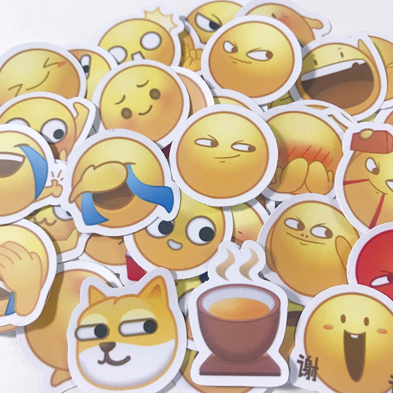 手帐贴纸黄脸emoji表扬奖励批评