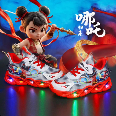 哪吒亮灯鞋网面/皮面可选！