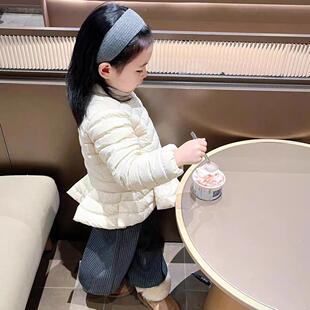 女童棉服冬季外套2026新款儿童洋气时髦米色加厚外套小众面包服