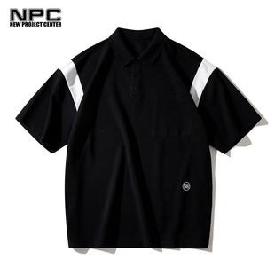 撞色polo衫 NPC潮牌李晨nic同款 男上衣情侣简约宽松舒适
