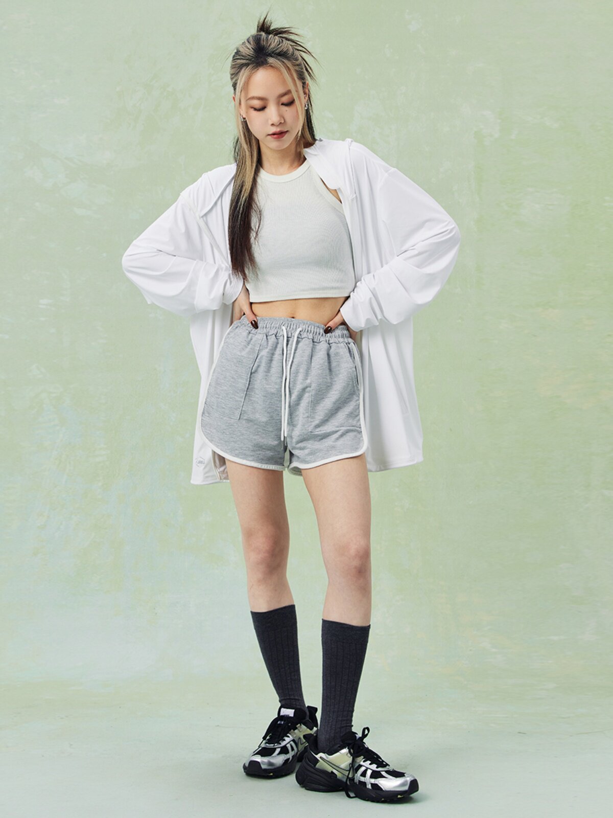 NPC 유행 브랜드 2024 여름 새로운 고주파 인쇄 태양 보호 의류 안티 UV 까마귀 NP42TJ06