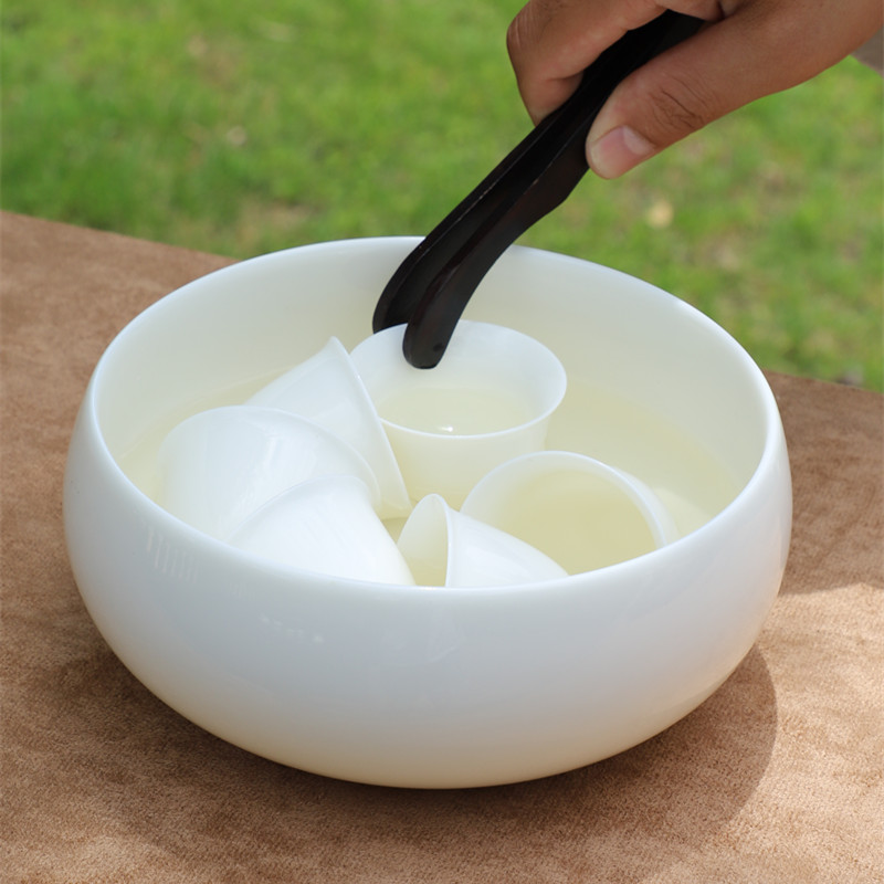 大号洗茶具白玉陶瓷六君子