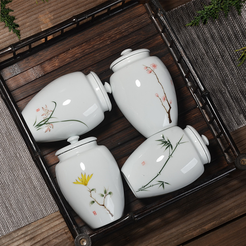 白瓷茶叶罐茶叶盒包装盒密封罐