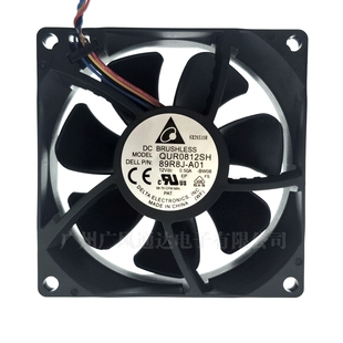 全新台达 QUR0812SH 8025 12V 0.5A PWM调速 8CM/厘米高速风扇