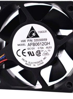 台达 AFB0612GH 6025 0.72A 6CM 大风量 4线PWM温控 机箱电脑风扇