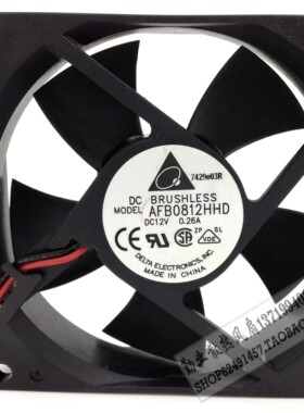 台达DELTA 8020 8cm双滚珠风扇 机箱风扇12V 0.26A AFB0812HHD