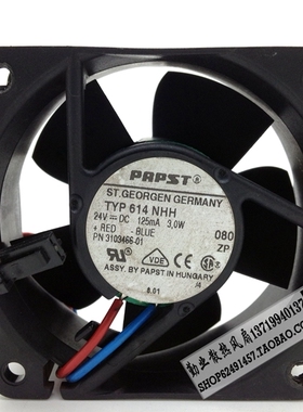 徳国PAPST 6CM 变频器风扇 6025 24V 3.0W TYP614NHH 双滚珠