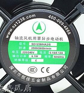 轴流风机用罩异步电动机SD1238/HA2/S 220/240V 12厘米12038 6.1W