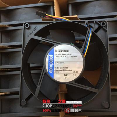 全新德国 5214N/19HHI 24V工控机变频器散热风扇13.5W 127*38mm