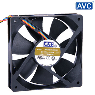 AVC DA12025B12L P005 12V 0.3A 12cm/厘米 12025 静音4针PWM风扇