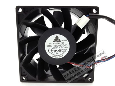 台达正品 9038 9cm FFB0912EHE-FOO 12V 1.5A 暴力双滚珠风扇