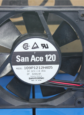 三洋SANYO 109P1212H459 12025 12V 0.45A 12CM 工控静音散热风扇