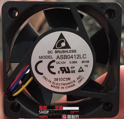 台达 ASB0412LC 12V 0.06A 4CM 4015 四线 PWM温控 散热风扇