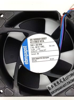 德国papst12038 24V 3.8A 80W型号4114N/2H7A变频器风扇