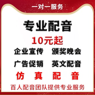 仿真配音男声女声纪录宣传片专题ppt英文语旁白视频广告录音制作