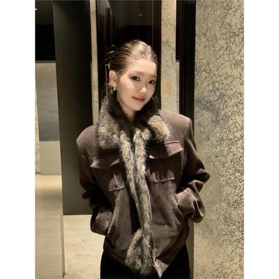 AUNP覆古做旧可拆卸毛领