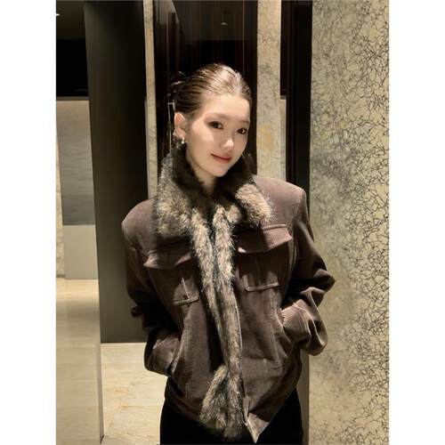 AUNP覆古做旧可拆卸毛领