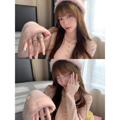 苏三三加绒毛衣女加厚冬