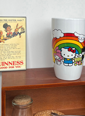 600ml 凯蒂猫大眼蛙布丁狗酷企鹅美乐蒂卡通陶瓷水杯咖啡杯