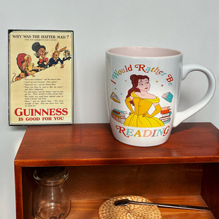 美女与野兽贝儿公主马克杯陶瓷水杯大容量700ml  可微波