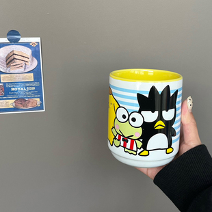 酷企鹅大眼蛙布丁狗凯蒂猫美乐蒂手握陶瓷马克杯咖啡杯水杯 350ml