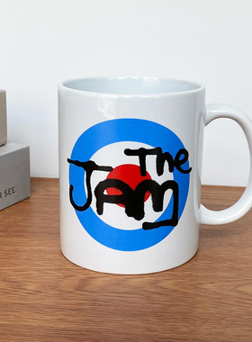 原单 果酱乐队the jam朋克摇滚周边白色陶瓷杯马克杯水杯子咖啡杯